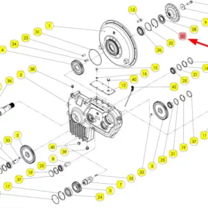 Oryginalny pierścień segera o numerze katalogowym 102506084, stosowany w kombajnach zbożowych marki Rostselmash. schemat