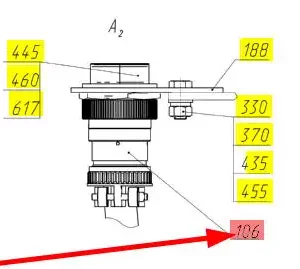 Oryginalna wiązka elektryczna hederu o numerze katalogowym 102513839, stosowana w kombajnach zbożowych marki Rostselmash schemat