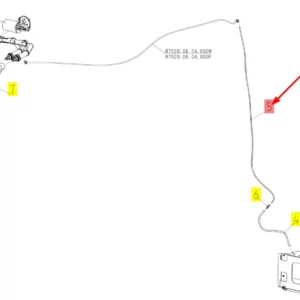 Oryginalny przewód spryskiwaczy o numerze katalogowym 102519916, stosowany w kombajnach zbożowych marki Rostselmash schemat.