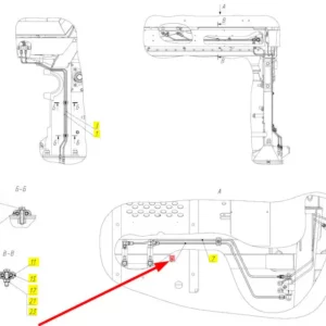 Oryginalny przewód układu hamulcowego o numerze katalogowym 102522094, stosowany w kombajnach zbożowych marki Rostselmash schemat.