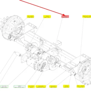 Oryginalny hamulec prawy o numerze katalogowym 102522432, stosowany w kombajnach zbożowych marki Rostselmash schemat.