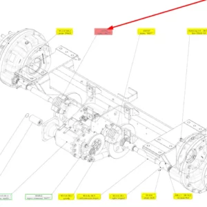 Oryginalny hamulec lewy o numerze katalogowym 102522434, stosowany w kombajnach zbożowych marki Rostselmash schemat.
