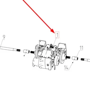 Oryginalna skrzynia biegów o numerze katalogowym 102522774, stosowana w kombajnach zbożowych marki Rostselmash. schemat