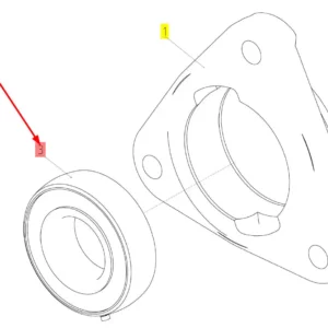 Oryginalne łożysko wału wentylatora o numerze katalogowym 102529762, stosowane w kombajnach zbożowych marki Rostselmash schemat.