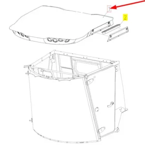 Oryginalny dach kabiny o numerze katalogowym 102550974, stosowany w kombajnach zbożowych marki Rostselmash schemat