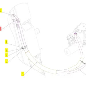 Oryginalny przewód hydrauliczny o numerze katalogowym 102554817, stosowany w kombajnach zbożowych marki Rostselmash schemat.