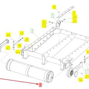 Oryginalny walec podajnika pochyłego o numerze katalogowym 102559808, stosowany w kombajnach zbożowych marki Rostselmash.-schemat