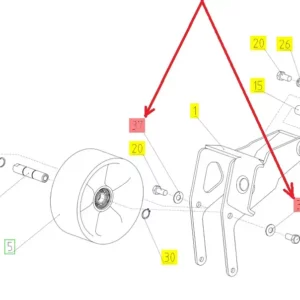 Oryginalny uchwyt napinacza o numerze katalogowym 102567072, stosowany w kombajnach zbożowych marki Rostselmash. schemat