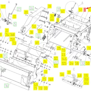 Oryginalna obudowa przenośnika pochyłego o numerze katalogowym 102570511, stosowana w kombajnach zbożowych marki Rostselmash.-schemat