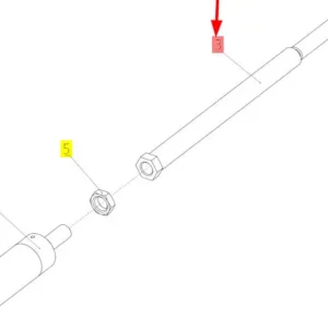 Oryginalny wałek o numerze katalogowym 102572442, stosowany w kombajnie zbożowym marki Rostselmash- schemat.