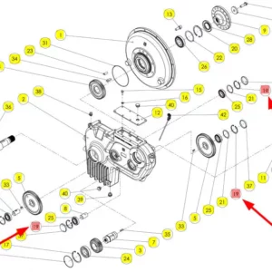 Oryginalny pierścień segera o numerze katalogowym 102573153, stosowany w kombajnach zbożowych marki Rostselmash. schemat