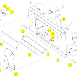 Oryginalna osłona podajnika pochyłego o numerze katalogowym 102573493, stosowana w kombajnach zbożowych marki Rostselmash. schemat
