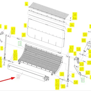 Oryginalne przedłużenie klepiska o numerze katalogowym 102592820, stosowane w kombajnach zbożowych marki Rostselmash schemat