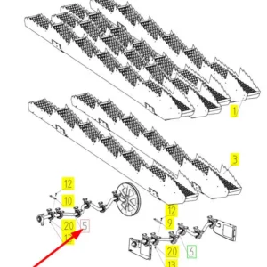 Oryginalny wał wytrząsaczy tylni o numerze katalogowym 102593482, stosowany w kombajnach zbożowych marki Rostselmash schemat.