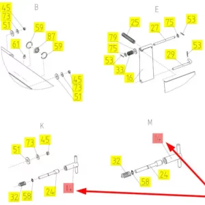 Oryginalne pokrętło sworznia blokady o numerze katalogowym v, stosowane w kombajnach zbożowych marki Rostselmash. schemat
