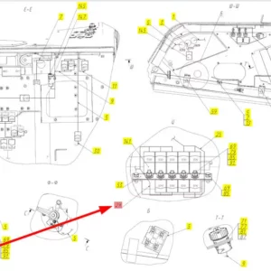 Oryginalna wiązka panelu sterownia o numerze katalogowym 102598358, stosowana w kombajnach zbożowych marki Rostselmash schemat