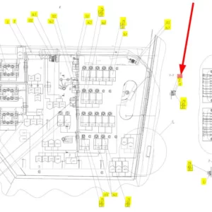 Oryginalne złącze elektryczne kabiny o numerze katalogowym 102599566, stosowane w kombajnach zbożowych marki Rostselmash schemat