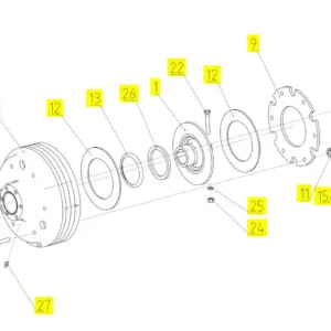 Oryginalne koło pasowe napędu podajnika o numerze katalogowym 102600529 , stosowane w kombajnach zbożowych marki Rostselmash. schemat
