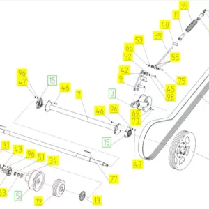 Oryginalny wał młocarni o numerze katalogowym 102607231, stosowany w kombajnach zbożowych marki Rostselmash schemat