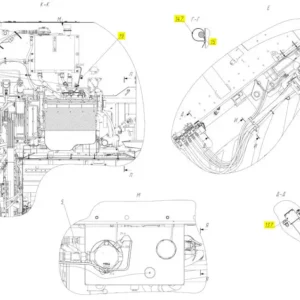 Oryginalne przewody elektryczne prawej strony kombajna o numerze katalogowym 102607849, stosowane w kombajnach zbożowych marki Rostselmash- schemat.