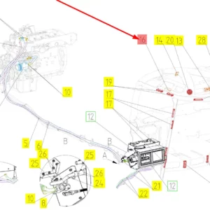 Oryginalny kontroler o numerze katalogowym 102633502, stosowany w kombajnach zbożowych marki Rostselmash schemat.