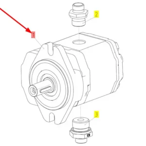 Oryginalny silnik hydrauliczny o numerze katalogowym 102634597, stosowany w kombajnach zbożowych marki Rostselmash schemat.