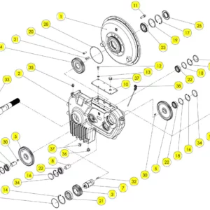 Oryginalny wał wejściowy koła pasowego o numerze katalogowym 102645955, stosowany w kombajnach zbożowych marki Rostselmash schemat.