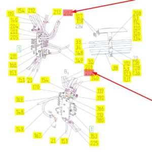 Oryginalny przewód hydrauliczny o numerze katalogowym 102660513, stosowany w kombajnach zbożowych marki Rostselmash schemat.