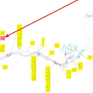 Oryginalny przewód hydrauliczny o numerze katalogowym 102680004, stosowany w kombajnach zbożowych marki Rostselmash schemat