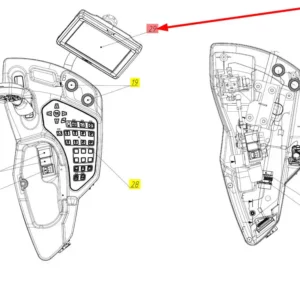 Oryginalny wyświetlacz panelu sterowania o numerze katalogowym 102716813, stosowany w kombajnach zbożowych marki Rostselmash schemat.
