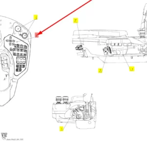 Oryginalny panel zdalnego sterowania o numerze katalogowym 102716858, stosowany w kombajnach zbożowych marki Rostselmash schemat.