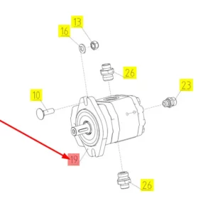 Oryginalny silnik hydrauliczny o numerze katalogowym 102800606, stosowany w kombajnach zbożowych marki Rostelmash schemat.