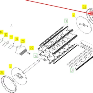 Oryginalny klin z noskiem o numerze katalogowym 102819055, stosowany w kombajnach zbożowych marki Rostselmash schemat.