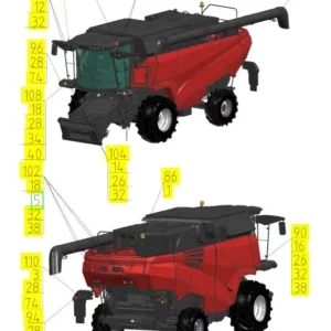 Oryginalna antena o numerze katalogowym 102824800, stosowana w kombajnach zbożowych marki Rostselmash schemat