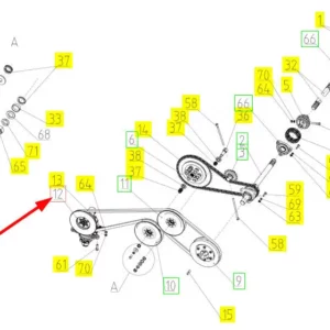 Oryginalna przekładnia Pro drive o numerze katalogowym 102972848, stosowana w hederach zbożowych marki Rostselmash. schemat