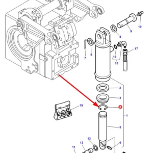 Oryginalny pierścień  rozprężny siłownika podnośnika o numerze katalogowym 3902768M1, stosowany w ciągnikach rolniczych marki Massey Ferguson schemat.