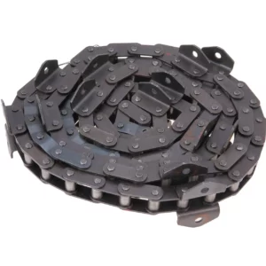 Oryginalny łańcuch przenośnika pochyłego o wymiarach 38 x 107 rolek 13 zabieraków i numerze katalogowym 101593702