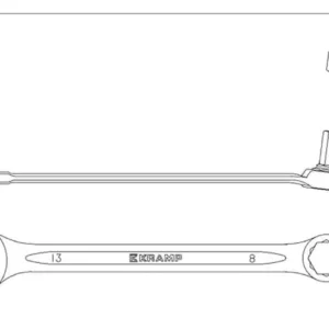 Klucz płaski - 13 mm x sześciokątny 8 mm