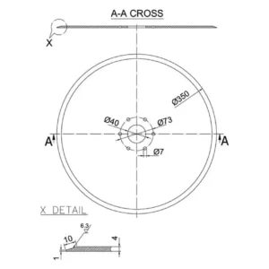 Talerz brony gładki 350 x 4.0 mm