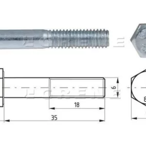 Śruba pół gwint kl. 8.8 ocynk