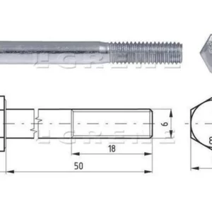 Śruba pół gwint kl. 8.8 ocynk