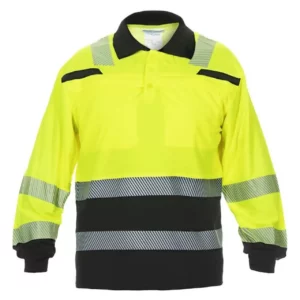 Koszulka polo Tanna z długim rękawem Trendy Hi-Vis żółto/czarna
