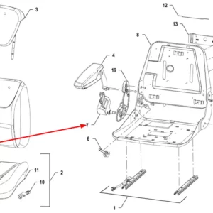 Oryginalny pas bezpieczeństwa o numerze katalogowym 00071875, stosowany w ciągnikach rolniczych marki Arbos schemat.