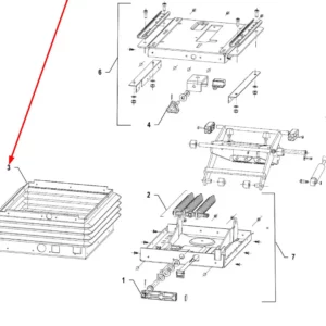 Oryginalna osłona podstawy mechanicznego fotela o numerze katalogowym 00071881, stosowana w ciągnikach rolniczych marki Arbos schemat.