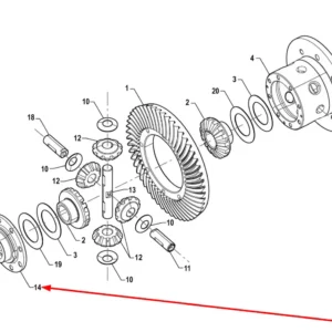 Oryginalna pokrywa przekładni planetarnej o numerze katalogowym FT800.38.133, stosowana w ciągnikach rolniczych marki Arbos schemat.