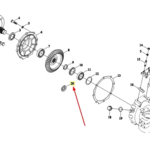 Oryginalny pierścień uszczelniający o wymiarach 50x72x8 oraz numerze katalogowym GBT9877.1-FB50X72X8D, stosowany w ciągnikach rolniczych marek Arbos i Lovol.-schemat