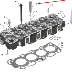 Oryginalna tuleja wtryskiwacza o numerze katalogowym K0067053, stosowana w ciągnikach rolniczych marki Arbos.