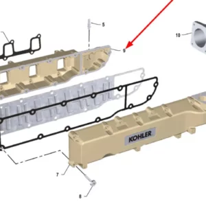 Oryginalny kolektor dolotowy o numerze katalogowym K0067064, stosowany w ciągnikach rolniczych marki Arbos.