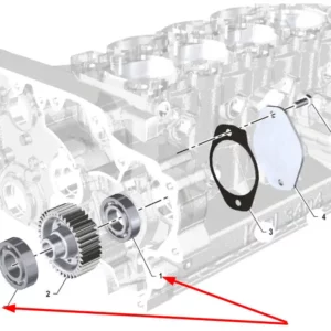Oryginalne łóżysko pompy silnika o numerze katalogowym K0067074, stosowane w ciągnikach rolniczych marki Arbos.