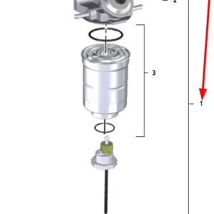 Oryginalny filtr paliwa o numerze katalogowym K0067097, stosowany w ciągnikach rolniczych marki Arbos.